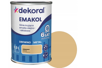 Farba olejno-alkidowa DEKORAL EMAKOL STRONG kremowy połysk 0,9L