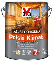 Lazura ochronna V33 POLSKI KLIMAT impregnująco-dekoracyjna ORZECH 5L