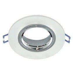 Oprawa sufitowa halogenowa okrągła szklana - mleczna