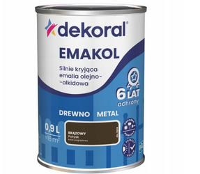 Farba olejno-alkidowa DEKORAL EMAKOL STRONG brązowy połysk 0,9L