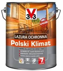 Lazura ochronna V33 POLSKI KLIMAT impregnująco-dekoracyjna CIEMNY DĄB 0,75L satyna