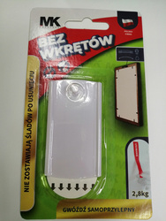 Gwóźdź samoprzylepny MK do tapet i tynku 1szt x 2,8kg biały