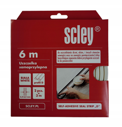 Uszczelka do okien i drzwi SCLEY D 2x3m biała