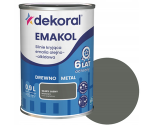 Farba olejno-alkidowa DEKORAL EMAKOL STRONG szary jasny mat 0,9L