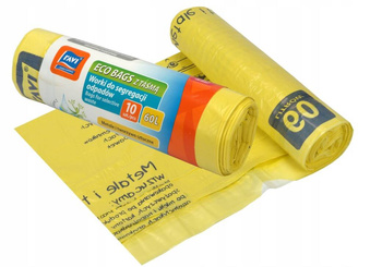 Worki na plastik RAVI ECO BAGS 60L 10szt. żółte