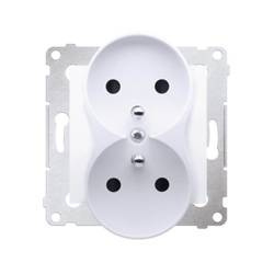Gniazdo podwójne z uziemieniem SIMON 54 Premium DGZ2MZ.01/11 biały