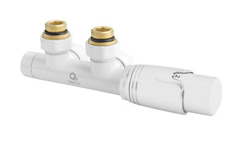 Zestaw termostatyczny do grzejnika zespolony kątowy DIAMOND G1/2 biały