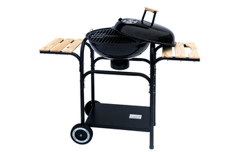 Grill węglowy ze stalową pokrywą i półkami MIRPOL 43X43cm