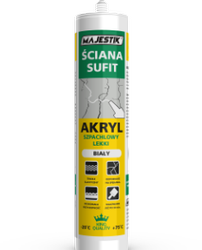 Akryl Szpachlowy lekki szybkoschnący MAJESTIK Sufit Ściana Biały 290 ml