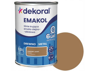 Farba olejno-alkidowa DEKORAL EMAKOL STRONG kawowy jasny połysk 0,9L