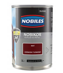 Podkład antykorozyjny do metalu NOBILES NOBIKOR czerwony tlenkowy 1L
