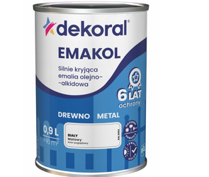 Farba olejno-alkidowa DEKORAL EMAKOL STRONG biały mat 0,9L