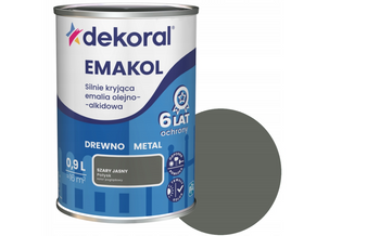 Farba olejno-alkidowa DEKORAL EMAKOL STRONG szary jasny połysk 0,9L