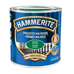 Farba HAMMERITE Prosto na rdzę zielony połysk 0,7 L
