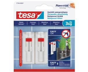 Gwóźdź samoprzylepny regulowany TESA do płytek i metali 2szt x 3kg biały