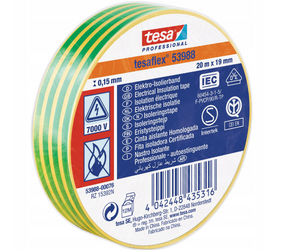 Taśma elektroizolacyjna TESA 20mx19mm żółto-zielona