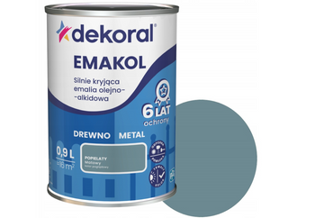 Farba olejno-alkidowa DEKORAL EMAKOL STRONG popielaty mat 0,9L