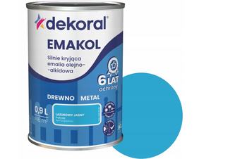 Farba olejno-alkidowa DEKORAL EMAKOL STRONG lazurowy jasny 0,9L
