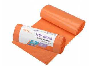 Worki na śmieci RAVI TOP BAGS 35L20szt. pomarańczowe