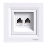 Gniazdo komputerowe podwójne SCHNEIDER Asfora EPH4800121