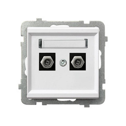 Gniazdo antenowe podwójne typu F OSPEL Sonata PA-2RF/m/00