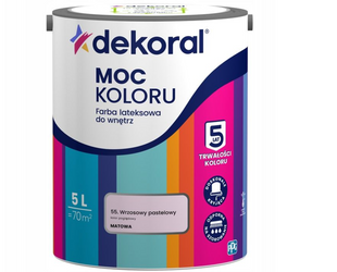 Farba lateksowa DEKORAL MOC KOLORU wrzosowy pastelowy 5L