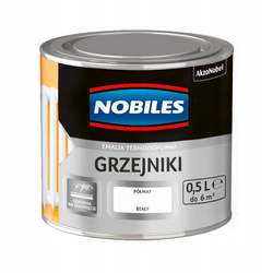 Farba NOBILES termoodporna do grzejników kaloryferów Biały Półmat 0,5 L