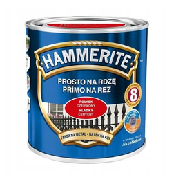 Farba HAMMERITE Prosto na rdzę czerwony połysk 0,25 L
