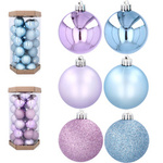 Bombki choinkowe komplet 36szt. bombek plastikowych 6cm niebieski lub fiolet
