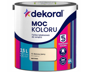 Farba lateksowa DEKORAL MOC KOLORU beżowy jasny 5L