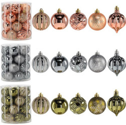 Komplet bombek 26szt plastikowe 6cm oliwka/miedz/grafit