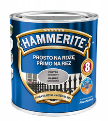 Farba HAMMERITE Prosto na rdzę srebrny połysk 0,25 L