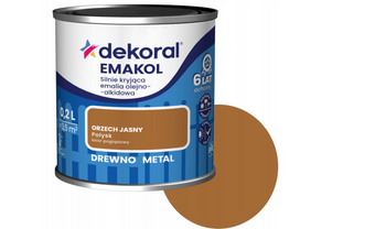 Farba olejno-alkidowa DEKORAL EMAKOL STRONG orzech jasny połysk 0,2L