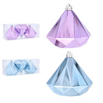 Bombki choinkowe komplet 3 szt bombek plastikowych 10cm diament fioletowe niebieskie