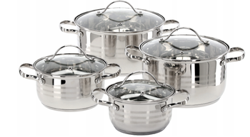 Komplet garnków nierdzewnych COOLINE 8elem