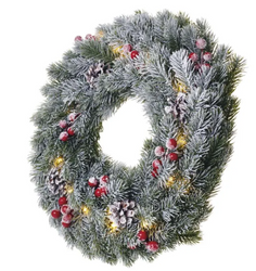 Wianek świąteczny 20LED EMOS ciepły biały 2xAA timer