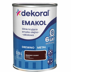 Farba olejno-alkidowa DEKORAL EMAKOL STRONG mahoń połysk 0,9L
