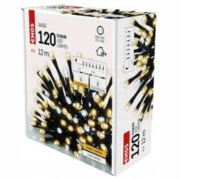 Lampki choinkowe EMOS 120 LED TIMER 12m ciepłe białe Flash