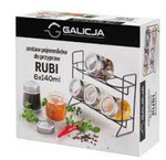 Zestaw pojemników na przyprawy GALICJA Rubi 6x140ml