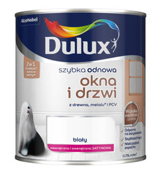 Farba Szybka Odnowa DULUX okna-drzwi biała 750ml