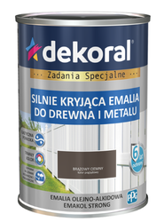 Farba olejno-alkidowa DEKORAL EMAKOL STRONG brązowy ciemny połysk 0,2L