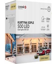 Kurtyna Świetlna LED sople 500L 23m białe ciepłe