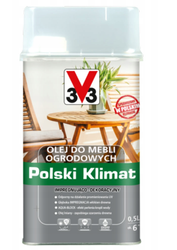 Olej do mebli ogrodowych V33 POLSKI KLIMAT teak mat 0,5L