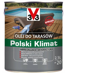 Olej do tarasów V33 POLSKI KLIMAT bezbarwny 2,5L