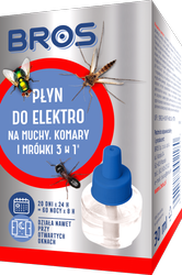 Płyn do elektrofumigatora na muchy, komary i mrówki 3w1 BROS 30ml