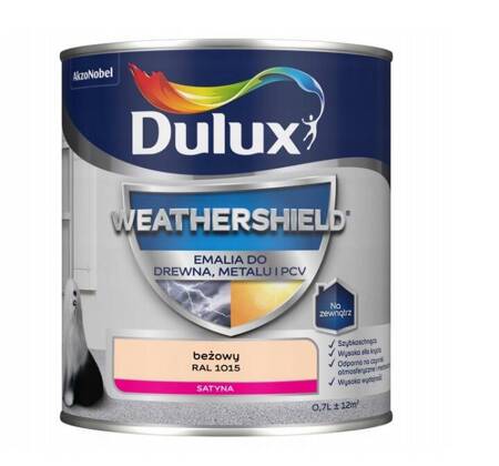 Emalia DULUX Weathershield drewno,metalu beż 0,7L