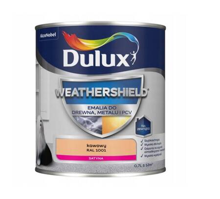 Emalia DULUX Weathershield drewno,metalu kawa 0,7L