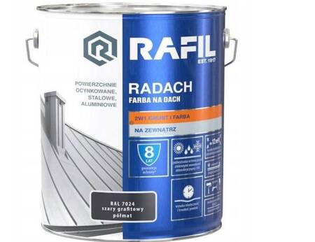 Farba dachowa RAFIL RADACH RAL7024 szary grafit 10L półmat