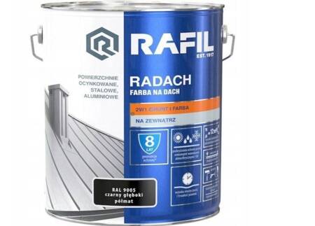 Farba dachowa RAFIL RADACH RAL9005czarny 5L półmat