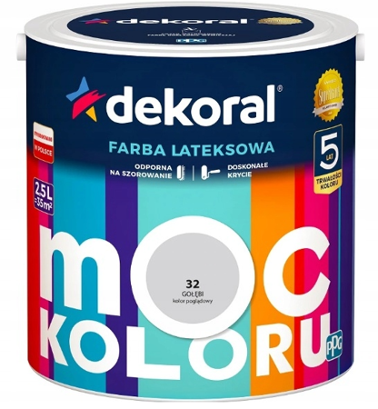 Farba lateksowa DEKORAL MOC KOLORU gołębi 2,5L